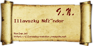 Illavszky Nándor névjegykártya